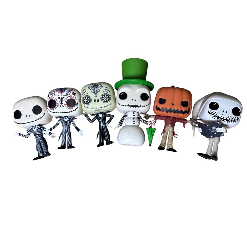 Funko Pop Nightmare Before Christmas Jack Skellington Figure Lot of 6 Variants